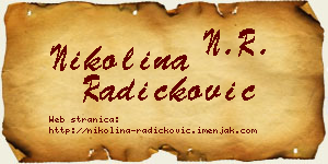 Nikolina Radičković vizit kartica
